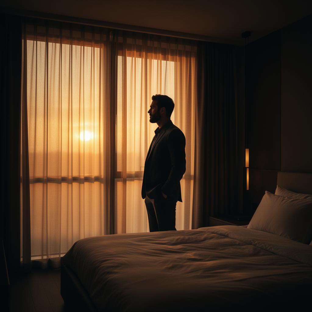 A confident man at golden hour